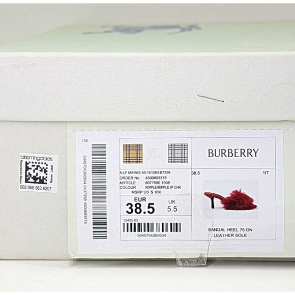 Burberry Jackie 75 Women's Shearling Mules Sandal in Ripple Size 38.5 MSRP $950 - Picture 11 of 11